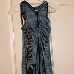 Salvage hooded halter tunic/dress